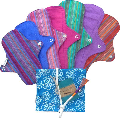 Different types of pads from eco femme