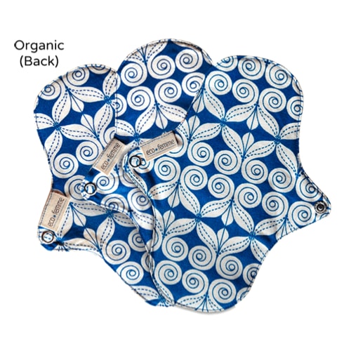 Eco-Femme Organic Reusable Panty liners with PUL pack of 3