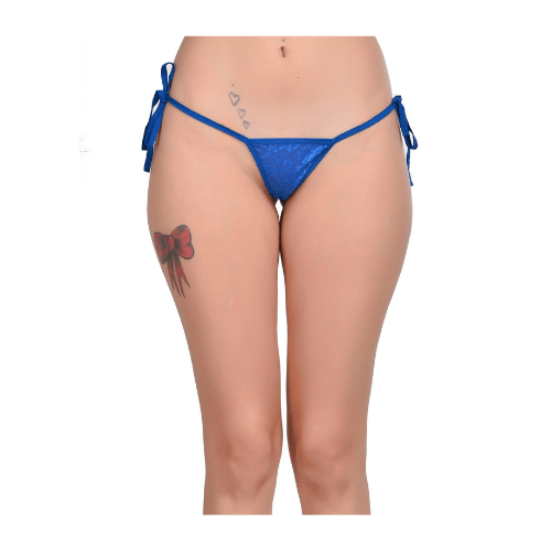 Erotic royal blue panty lace know type