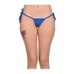 Royal blue panty with white pearl design