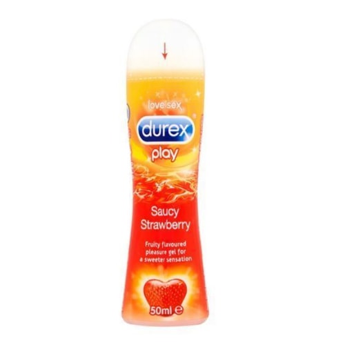 Durex Play Saucy Strawberry Sex Lubricant - 50ml Fruity Flavoured Pleasure Gel