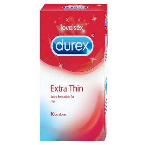 Durex Extra Thin Condoms - 0.055 mm thin - 10 Pcs
