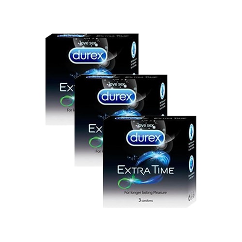 Durex Extra Time Condoms Combo Pack of 3 - 9 Condoms