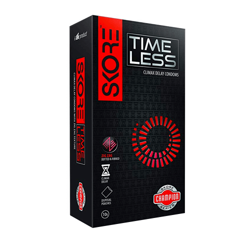Skore Timeless Climax Delay Condoms - Zig Zag Textured Condoms 10s Pack
