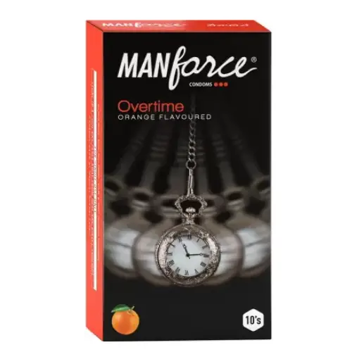 Manforce staylong orange flavour - Extra dotted condom 10s pack