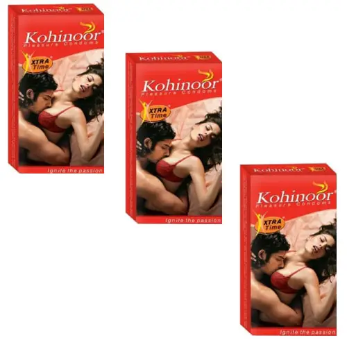 Kohinoor xtra time condoms combo pack of 3 - 30 condoms 