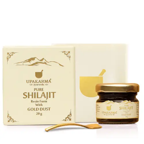 Upakarma Ayurveda Pure and Natural Shilajit Gold Resin With Pure Gold Dust
