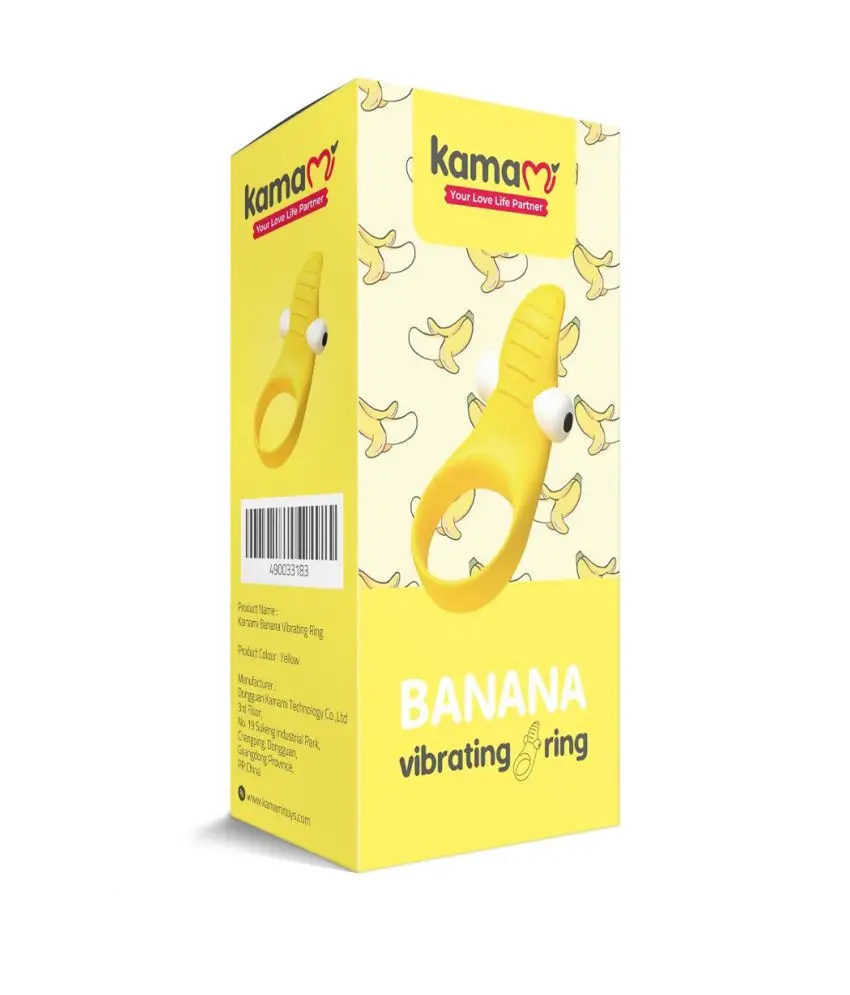 Kamami Banana Vibrating Cock Ring Yellow