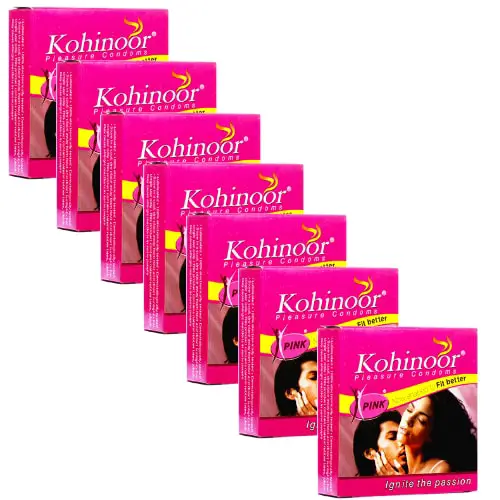 Kohinoor pink condom 3s x 7 - 21 Condoms - Snug Fit