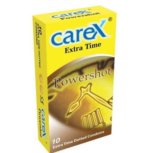 Carex Extra Time - Dotted Powershot Condoms - Small Size Condoms
