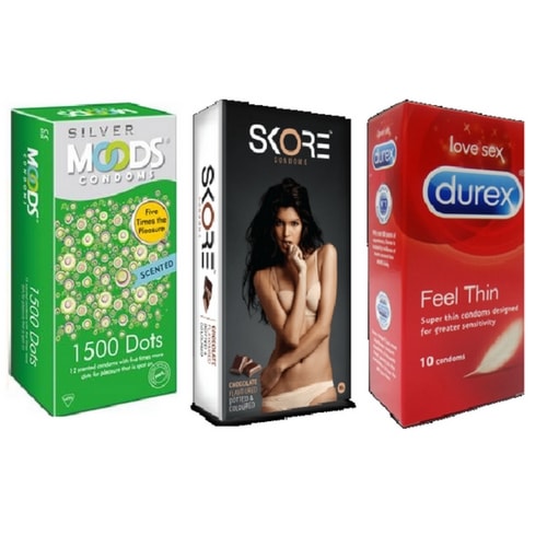 Dotted - Thin - Flavor Condoms combo pack
