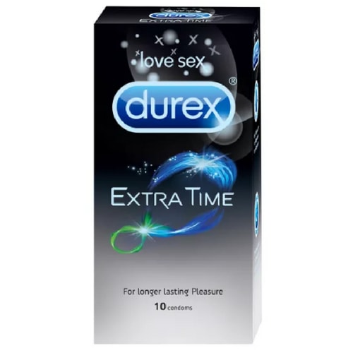 Durex Extra Time Condoms - 0.070 mm thin - Long Lasting Condoms - Pack of 10