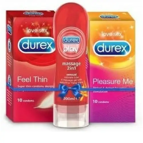 Durex Thin - Extra Ribbed condoms and Massage 2in1 gel