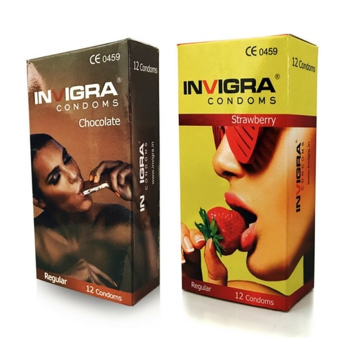 Invigra Combo - Strawberry and Chocolate Condoms