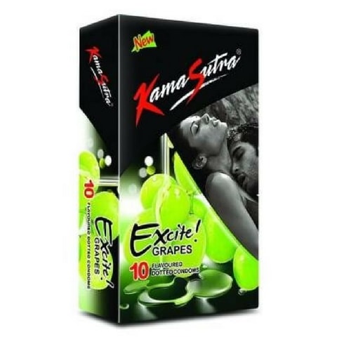 KamaSutra Grapes Flavoured Dotted Condoms - 10