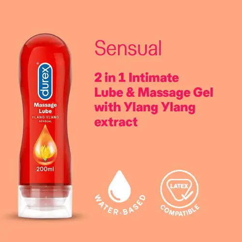 Durex Play Massage Sensual Intimate Lube - 200ml Massage Gel with Ylang Ylang