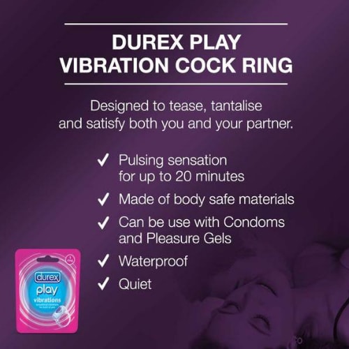 Durex vibrating ring - silicone based ring - 30 Minutes sensual pleasure for couples